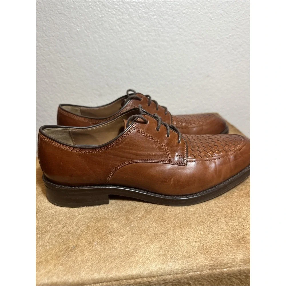 Johnston & Murphy Meade Woven  MOC Toe Derby Mens 8M w/ Lulu Toe Tips‎ Tree